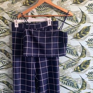 Fashion nova two piece plaid flared pant outfit